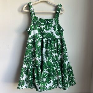 Tahari Green & White Kids Sleeveless Sundress - US 7